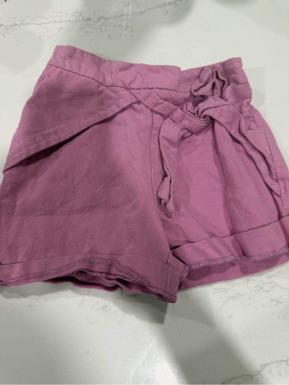 Zara Lilac Tie-Front Casual Girls' Shorts